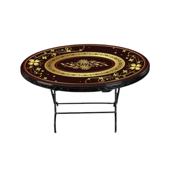 Dining Table 6 Seat Oval S/L Print Jewel Black