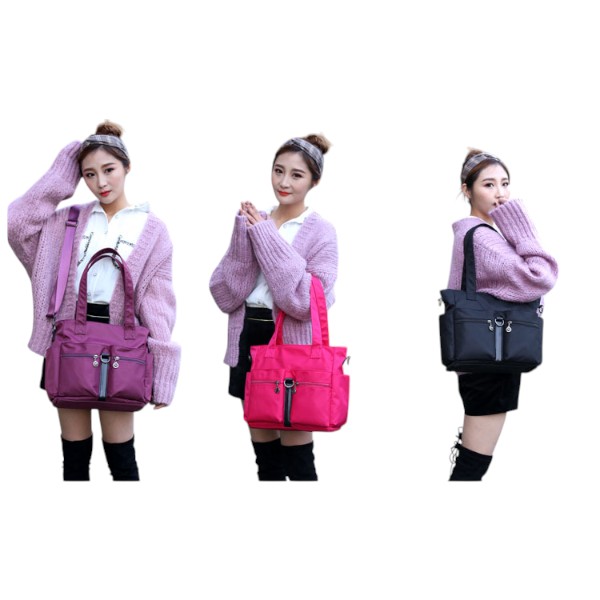 Women Casual Large Capacity Waterproof Oxford Cloth Bag (Black)