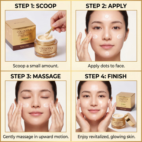 3w Clinic Collagen & Luxury Gold Revitalizing Comfort Cream 24k Gold 100g (Korea)