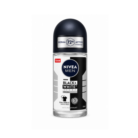 Nivea Men Invisible Black & White Original Roll On 50ml (Indonesia)