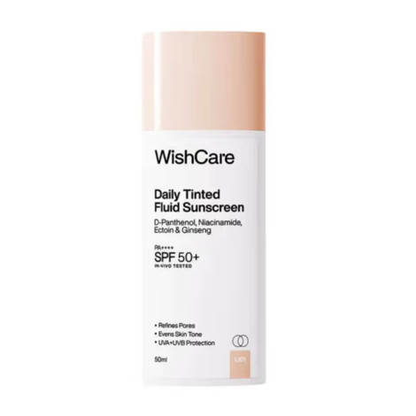 WishCare Daily Tinted Fluid Sunscreen PA++++ SPF 50+ 50ml - L101 (India)