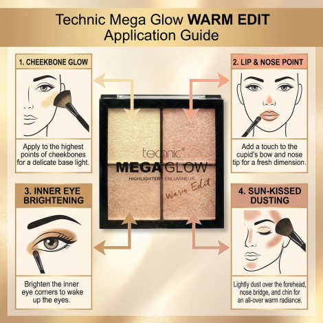 Technic Mega Glow Highlighter - Warm Edit (China)