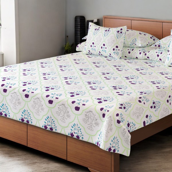 Regal Bed Sheet-302 (Purple Flower)
