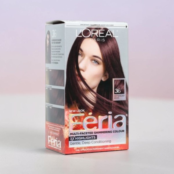 L'Oreal Feria Multi Faceted Shimmering Colour - 36 Chocolate Cherry (Mexico)