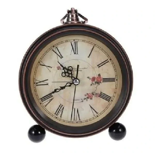 Retro Silent Non-Ticking Desktop Alarm Clock-Roman Number