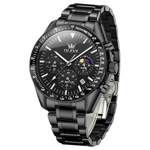 Butter Fly Lock OLEVS Watch for mens (black dial)