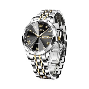 Butter Fly Lock OLEVS 9931G New Exclusive Design Quartz Watch for Men black Dail