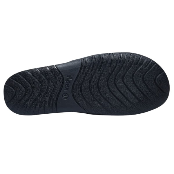 Apex Black Leather Slide for Men