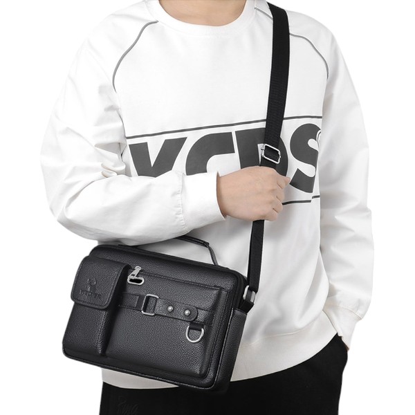 Men's Pu Leather Shoulder Bag (Black shape)
