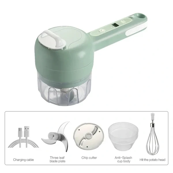 Electric vegetable cutter, slicer, ginger, garlic masher, blender, food slice grinder