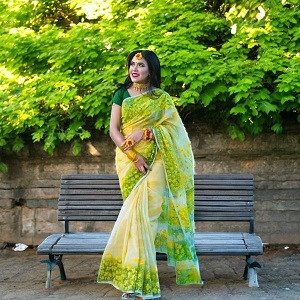 Handprint Silk Saree