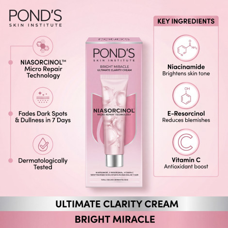Ponds Bright Miracle Niasorcinol Ultimate Clarity Cream 40g (Indonesia)