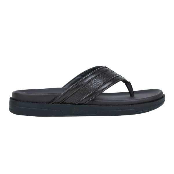 Apex Black Leather Sandal For Men