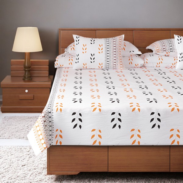 Regal Bed Sheet-301 (Yellow Black Leaf)