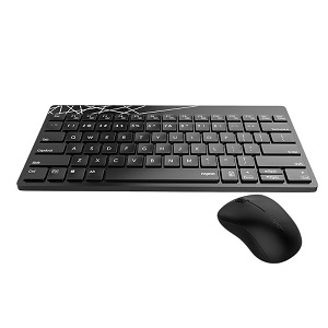 Rapoo 8000S 1600DPI Compact 2.4G Wireless Keyboard Mouse Combo - BLACK
