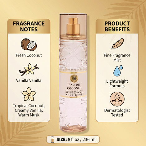 Bath & Body Works Eau De Coconut Fine Fragrance Mist 236ml (USA)