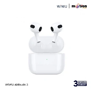 WiWU Airbuds 3 HF Sound Magsafe Charging With Silicone Case & 1M Lightning Cable - White