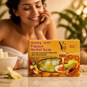 YC Honey With Papaya Herbal Soft & Smooth Soap 100g (Thailand)