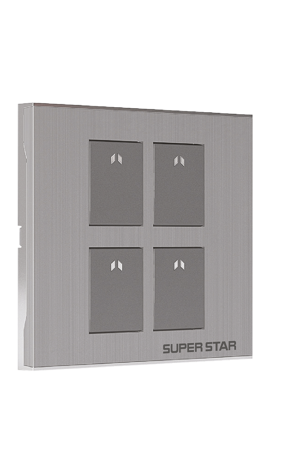 Super Star Silver Line 4 Gang One Way Switch
