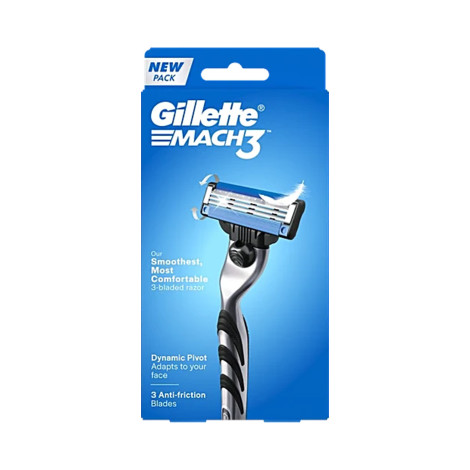 Gillette Mach3 Smoothest Most Comfortable 3 Bladed Razor (India)