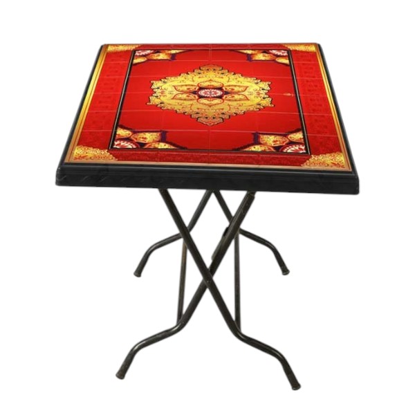 Deco Table 4 Seat S/L Print Maroon Black