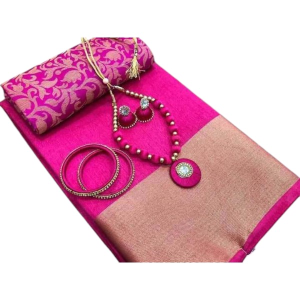 (4 Color) Monika Silk Sharee Combo