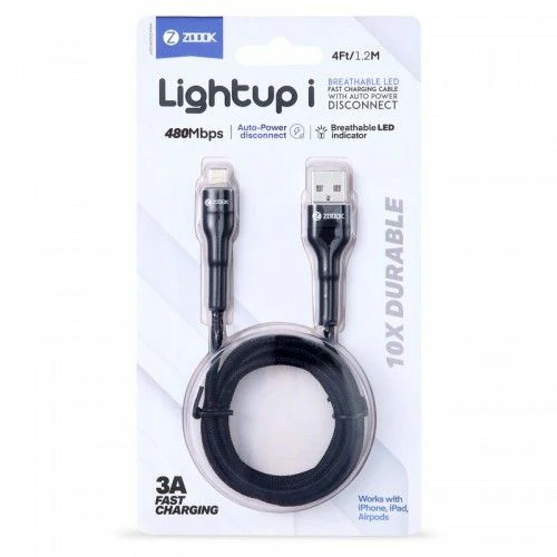 ZOOOK Lightup I Lightning Breathable LED Fast Charging Cable