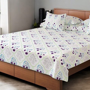 Regal Bed Sheet-302 (Purple Flower)