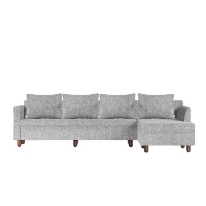 Regal Wooden 5 Seater Sofa-IMPERIAL IMPERIAL-SDC-355-3-1-20(5 SEATER L SHP)FABRIC-2123