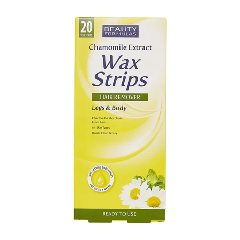 Beauty Formulas Chamomile Extract Leg & Body Wax Strips 20Pcs (China)