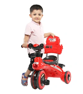 Rock Rider With Backrest 3Y Red & Black