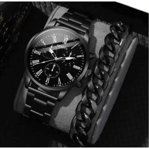 Waterproof Watch & Bracelet Combo Set