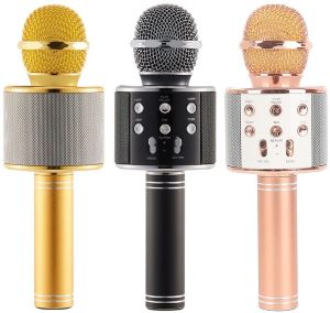 WS-858 Wireless Bluetooth Microphone Speaker Handheld Mic USB KTV