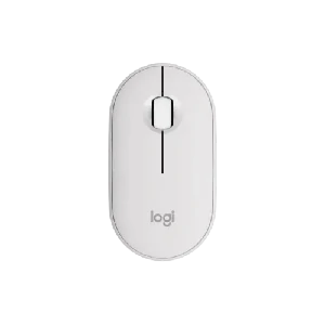 Logitech M350s Pebble Mouse 2, Wireless and Bluetooth Mouse Tonal White