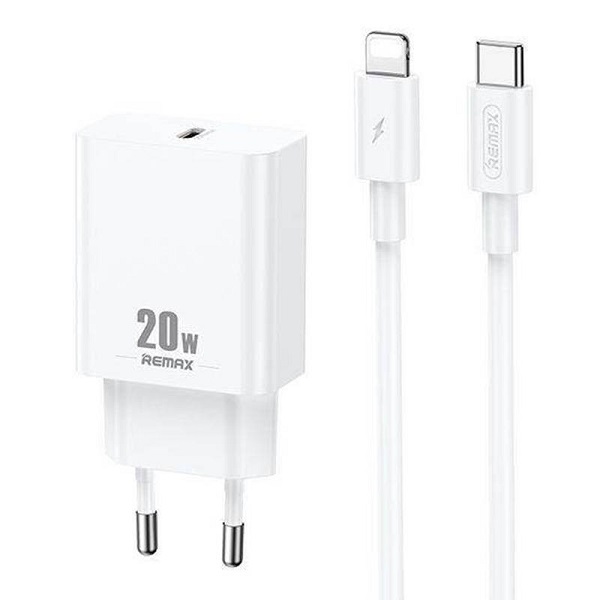 Remax RP-U5 20W with USB-C Port and Lightning Charger Cable