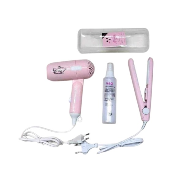 Mini hair dryer and Mini hair straightener Combo