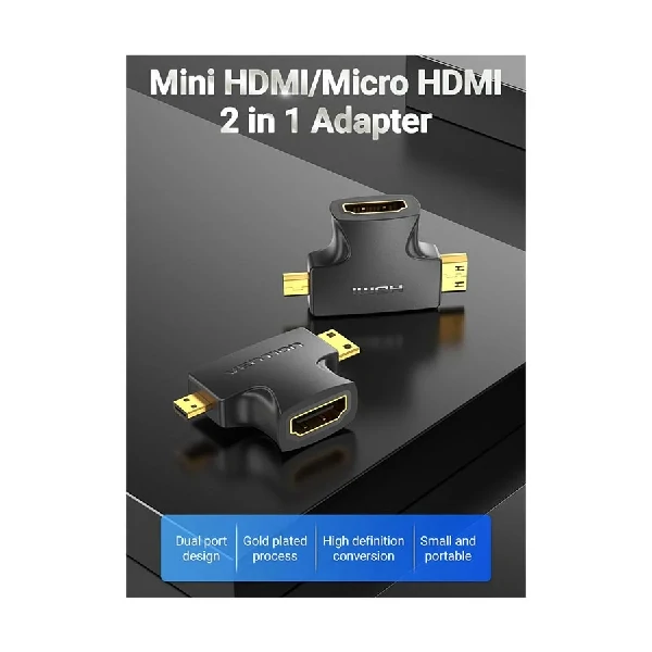 Vention AGFB0 Micro & Mini HDMI Male to HDMI Female Black Converter