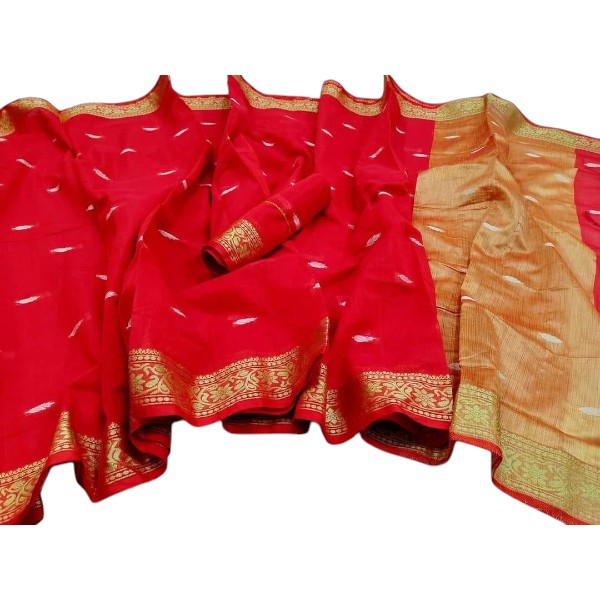 Half Silk Joba Pair Booti Jamdani Saree