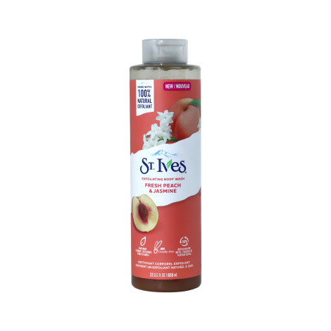 St.Ives Fresh Peach & Jasmine Exfoliating Body Wash 650ml (USA)