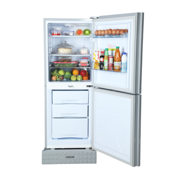 VISION Glass Door Refrigerator RE-185L Digital Lily Flower Bottom Mount