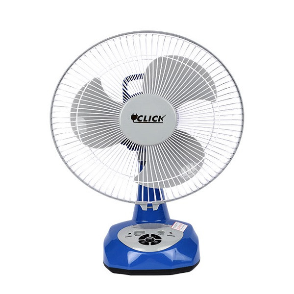 Click Rechargeable Table Fan 12'' Blue