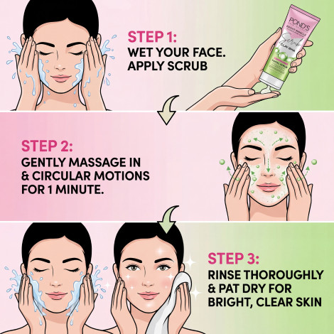 Pond's Bright Ultimate Miracle Pore Clear Clay Bha Facial Scrub 100g (Indonesia)