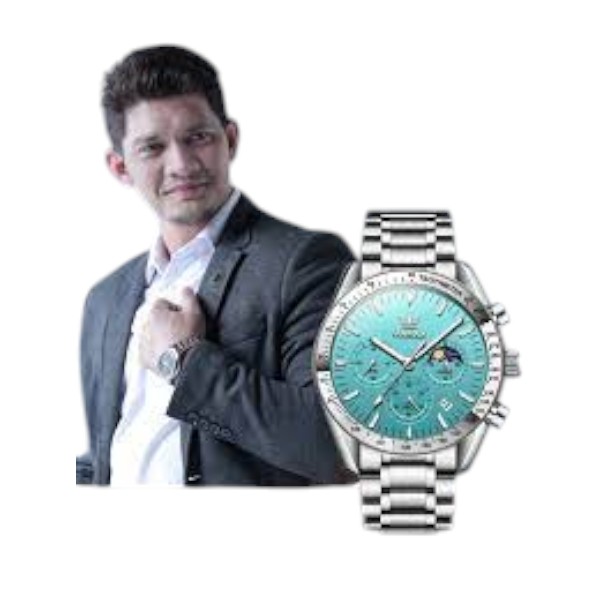 Butter Fly Lock OLEVS Watch for mens (stell chain paste dial )