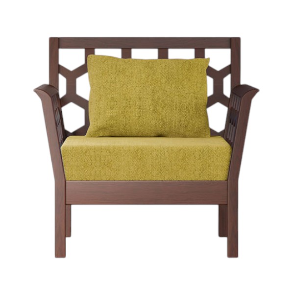 Regal Wooden Single Sofa-Noor SSC-316-3-1-20(FABRIC-SF-2120)