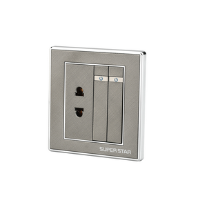 Super Star Ultimate 2 Gang Switch (1 Way) 1 pc 2 Pin Socket