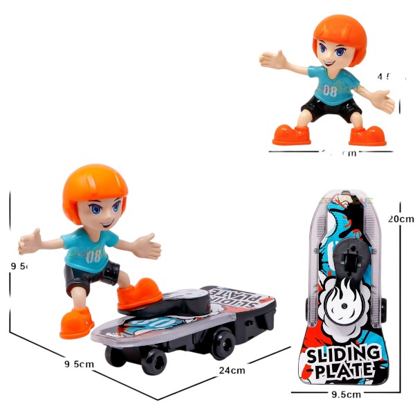 Sliding Plate -Electronic Stunt Skateboard Boy with Music & Light Effect (Multicolor)