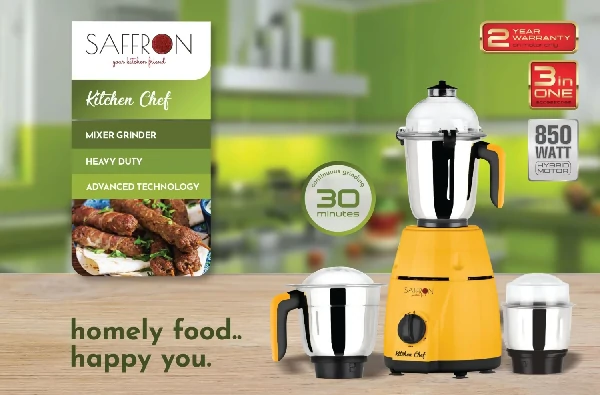 Saffron Kitchen Chef 850W 3 Jars Mixer Grinder
