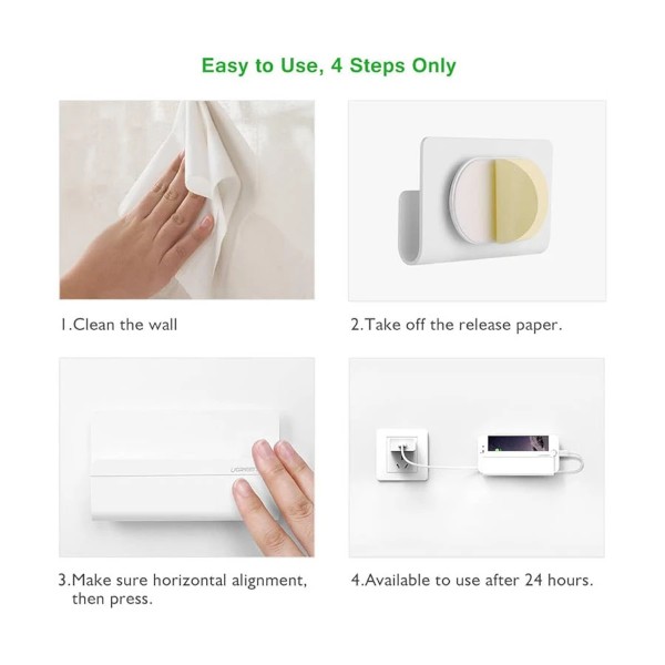 Ugreen LP108 (30394) White Wall Mount Phone Charging Holder