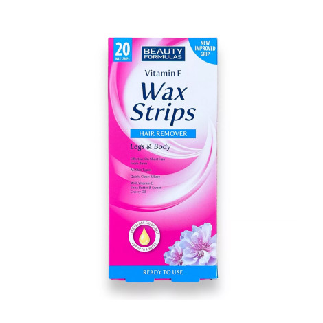 Beauty Formulas Vitamin E Wax Strips Hair Remover Legs & Body (Spain)