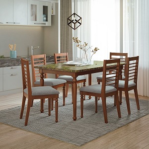 Regal DINING TABLE-EDESSA TDH-341-3-1-20(6 Seater- Yellow)